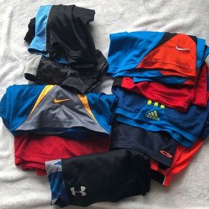 Lot of nine boys l-xl athletic shorts.